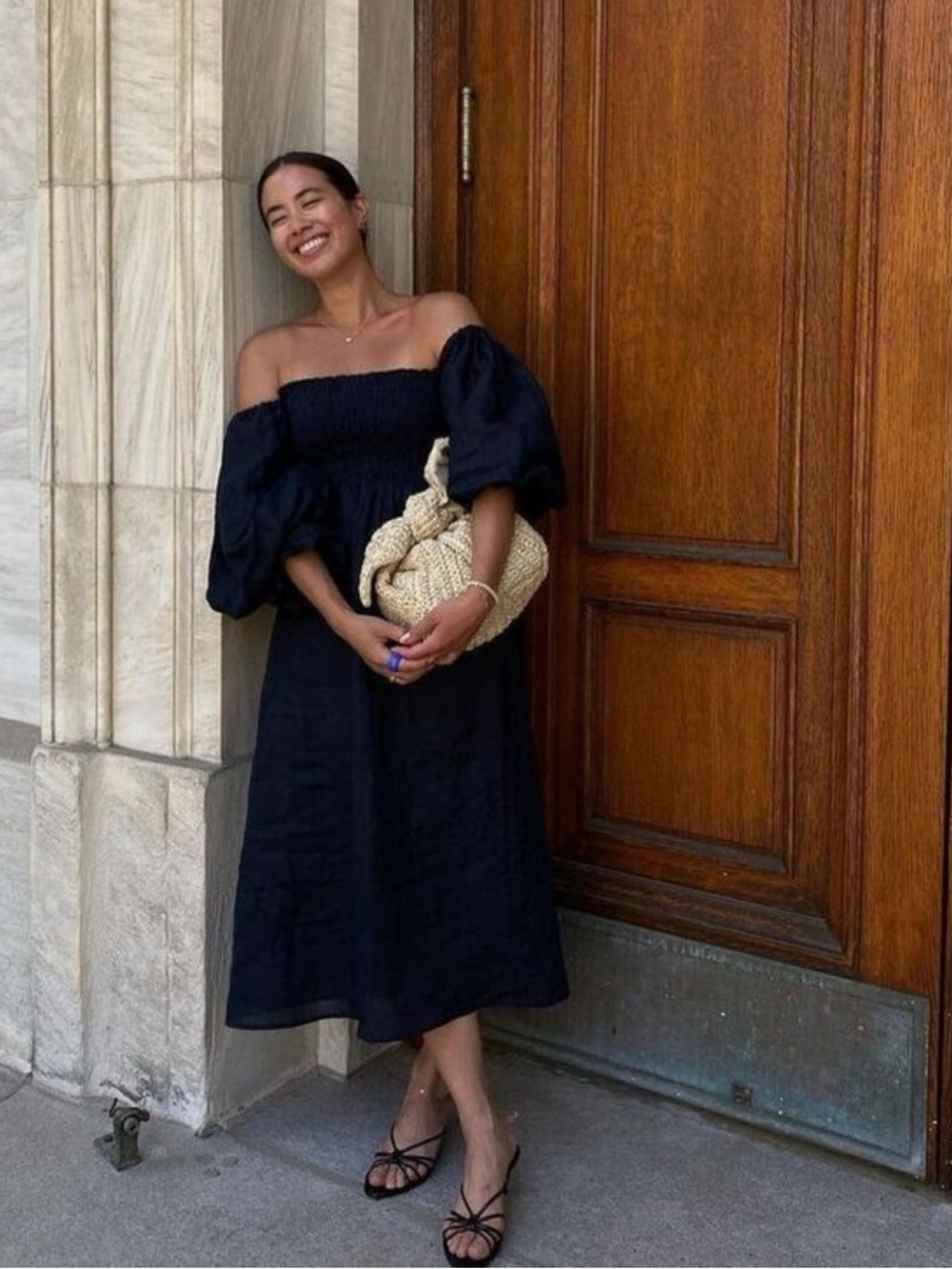 Sleeper Atlanta Black Linen Dress